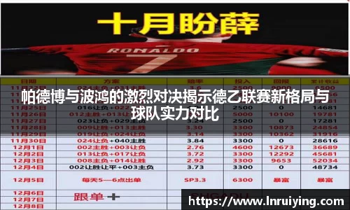 帕德博与波鸿的激烈对决揭示德乙联赛新格局与球队实力对比